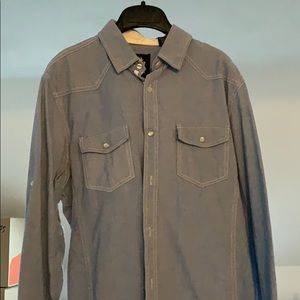Blue jean button down shirt